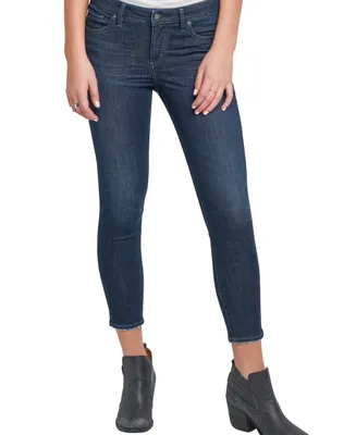 Silver Jeans Co. Women's Banning Mid Rise Skinny Cropped Jeans