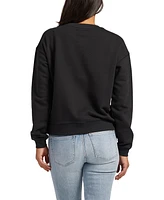 Silver Jeans Co. Women's Cotton Crewneck Embroidered Sweatshirt