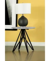 Coaster Home Furnishings 23.5" High Pressure Laminated Round End Table with Hairpin Legs