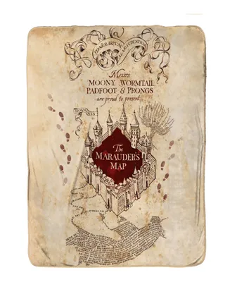 Jay Franco Harry Potter Marauders Map Silk Touch Throw, 70" x 50"