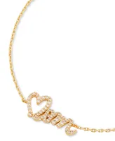 Kate Spade New York Gold-Tone Pave Heart Mom Link Bracelet