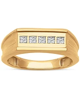 Men's Diamond Squared Band (1/10 ct. t.w.) 18k gold-plated sterling silver