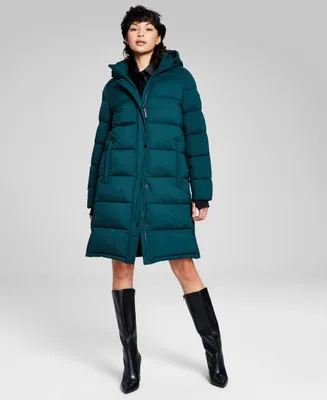 BCBGeneration Women's Petite Hooded Puffer Coat, Created for Macy's