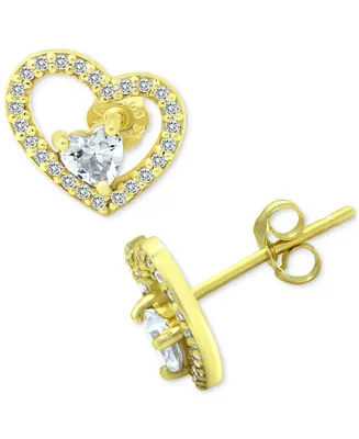 Giani Bernini Cubic Zirconia Heart Stud Earrings, Created for Macy's
