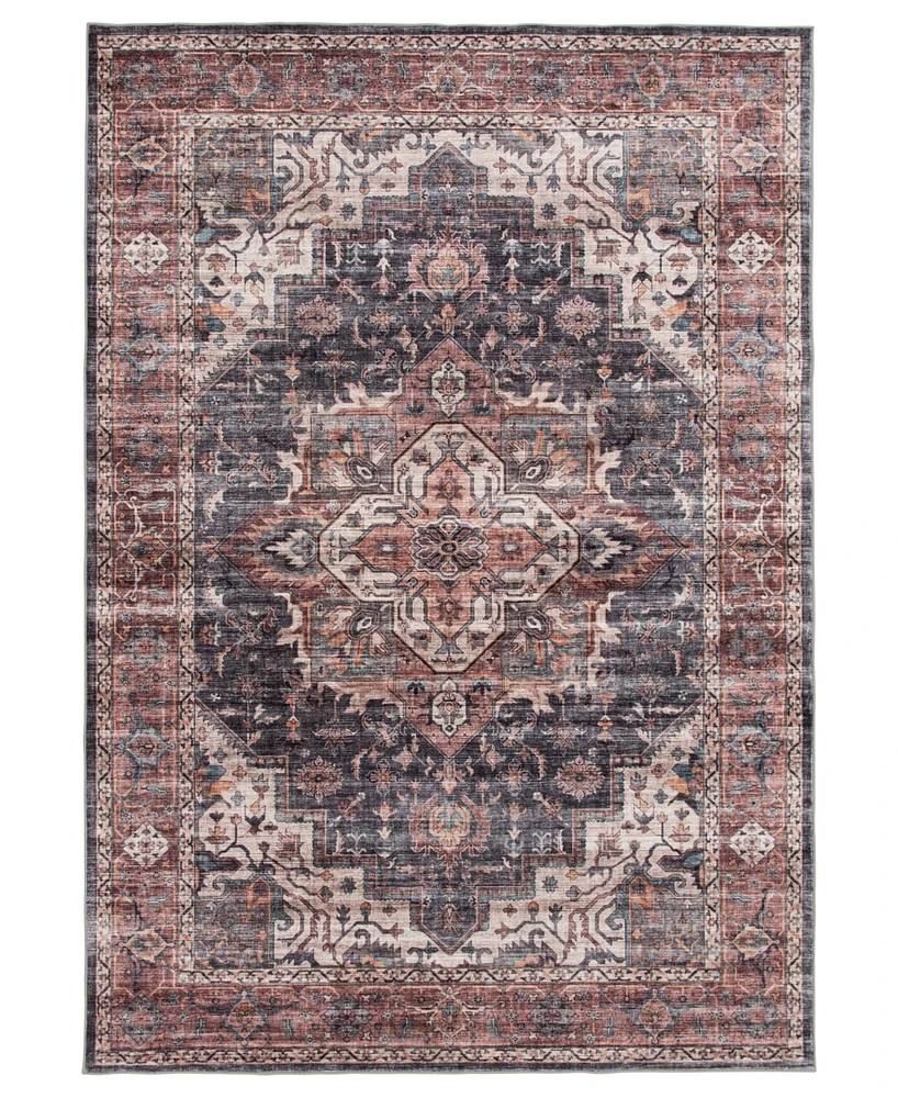 Km Home Velvet Touch Washable Chan-001 5' x 7' Area Rug