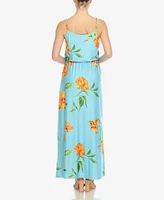 White Mark Women's Floral Strap Maxi Dress