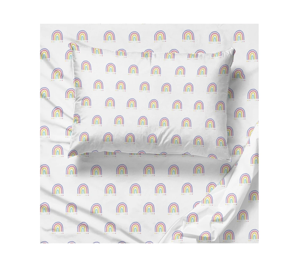 Doodle Rainbow 100% Organic Cotton Queen Sheet Set