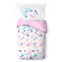 Saturday Park Ombre Butterflies 100% Organic Cotton Twin Duvet Cover & Sham Set