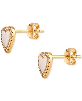 Giani Bernini Mother of Pearl & Cubic Zirconia Heart Stud Earrings in 18k Gold-Plated Sterling Silver, Created for Macy's