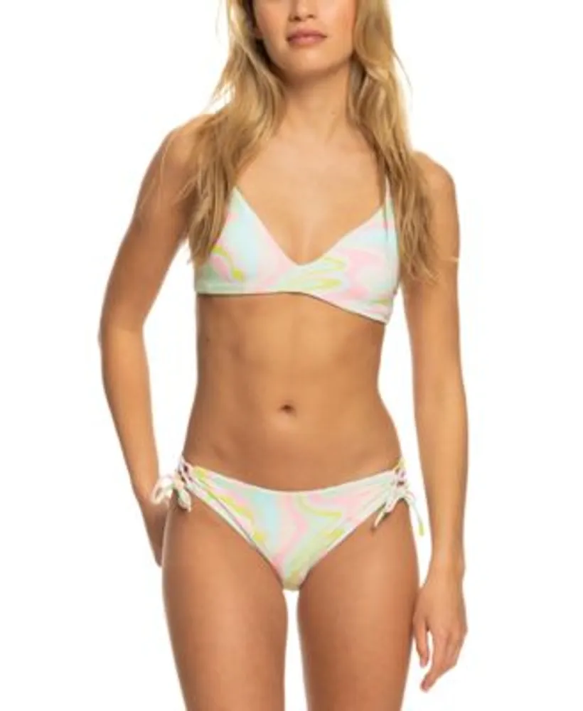 Roxy Juniors Tropics Hype Reversible Athletic Triangle Bikini Top Hipster Bikini Bottoms