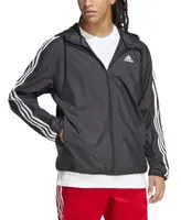 adidas Men's Essentials Woven Three-Stripes Logo Windbreaker