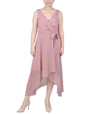 Ny Collection Petite Sleeveless Wrap Chiffon Dress