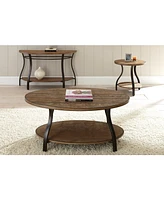 Steve Silver Denise 24" Round Wood and Metal End Table