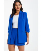 Women's Ruched Sleeve Tailored Blazer