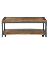 Steve Silver Lantana 48" Wood Finish Cocktail Table with Casters