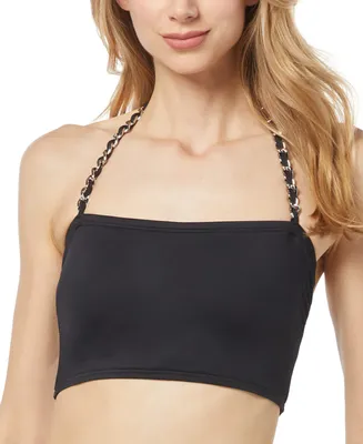 Michael Kors Women's Chain-Trim Halter Longline Bikini Top