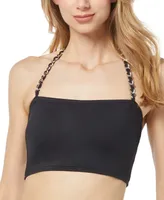 Michael Kors Women's Chain-Trim Halter Longline Bikini Top