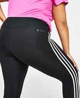 adidas Plus Train Essentials 3-Stripes High-Waisted 7/8 Leggings