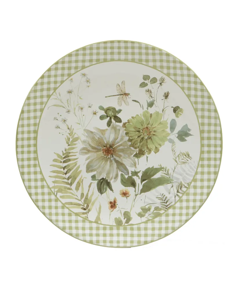 Certified International Green Fields Set of 4 Dinner Plate 11"