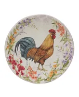 Certified International Floral Rooster Set of 4 Salad Plate 9"