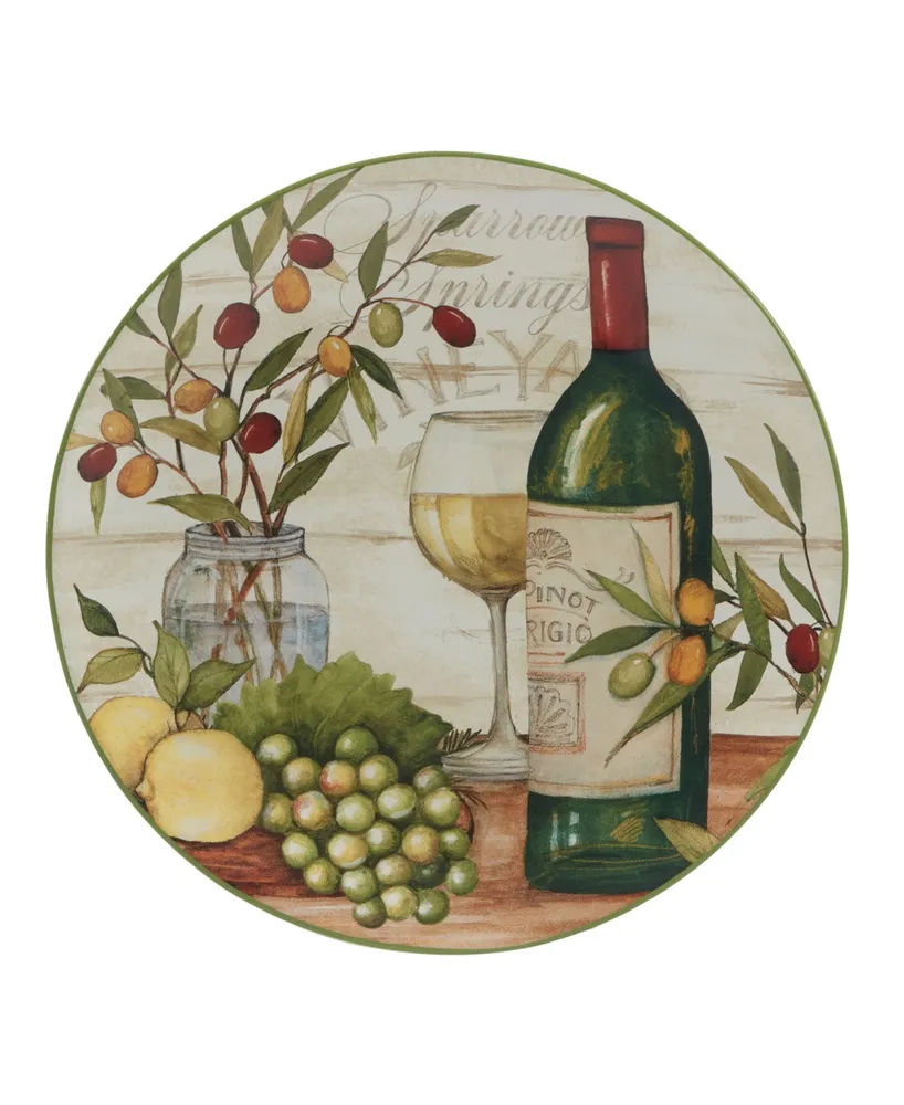 Certified International Meadow Brook Vineyard Set of 4 Dinner Plate 10.5"