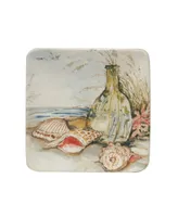 Certified International Coastal Landscape Set of 4 Canape Plates, 6"