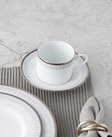 Noritake Silver Colonnade 4 Piece Saucer Set, Service for 4