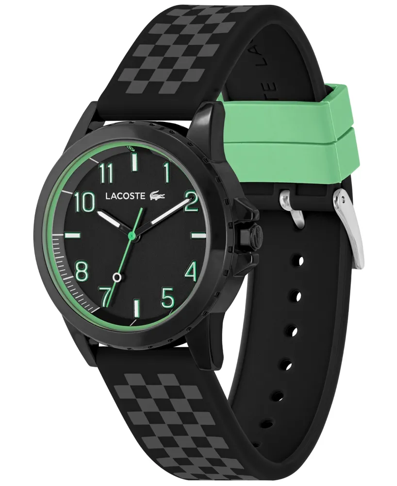 Lacoste Kids Rider and Checkered Print Silicone Strap Watch 36mm