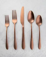 Cambridge Silversmiths Poet Copper Satin 20 Piece 18/10 Stainless Steel Flatware Set, Service for 4