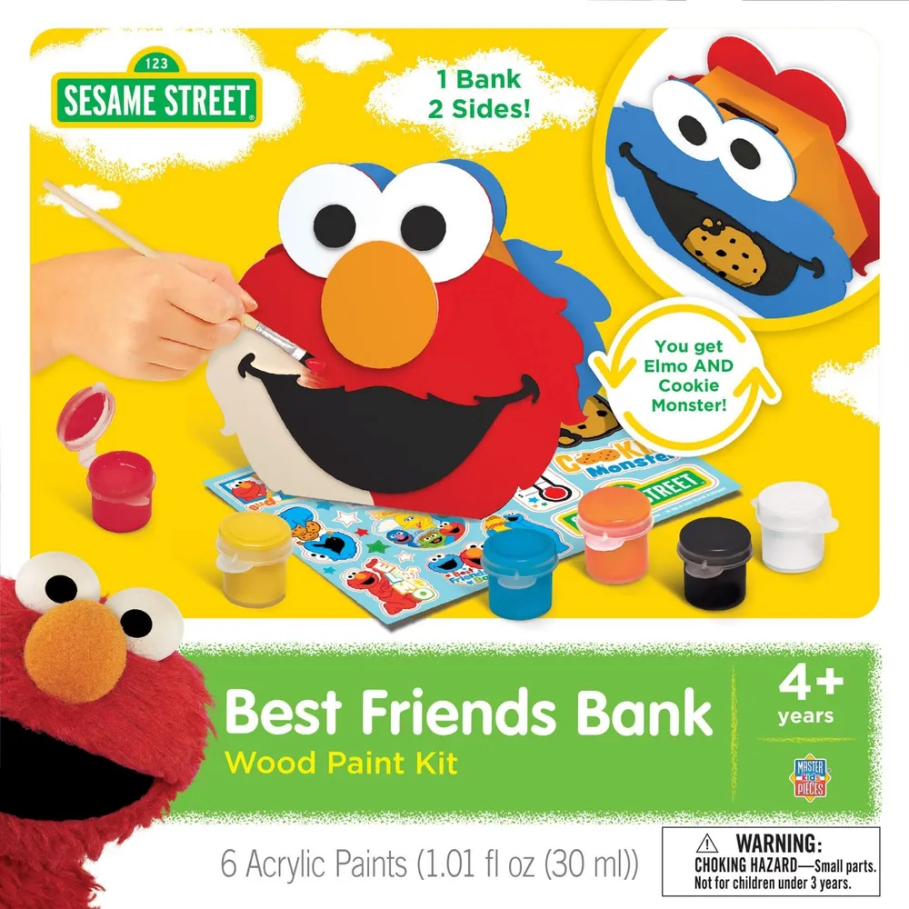 Masterpieces Puzzles Works of Ahhh Craft Set Sesame Street Best Friends  Bank Wood Paint Kit
