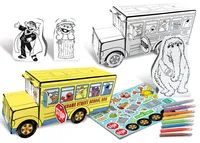 Works of Ahhh... Craft Set Sesame Street School Bus Cardboard Creation Kit