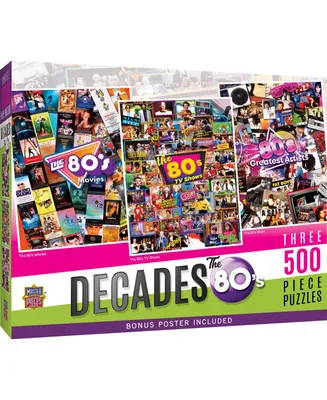 Masterpieces Decades - The 80's 500 Piece Jigsaw Puzzles 3 Pack