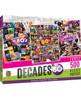 Masterpieces Decades - The 80's 500 Piece Jigsaw Puzzles 3 Pack