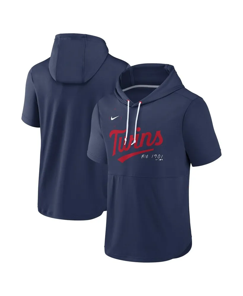 Men's Nike Navy Minnesota Twins Springer Short Sleeve Team Pullover Hoodie