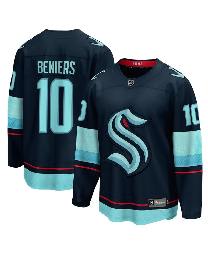 Men's Fanatics Matty Beniers Deep Sea Blue Seattle Kraken Premier Breakaway Player Jersey