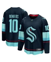 Men's Fanatics Matty Beniers Deep Sea Blue Seattle Kraken Premier Breakaway Player Jersey