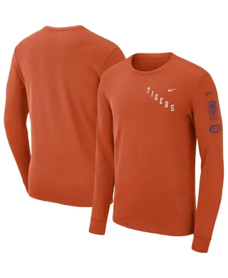 Men's Nike Orange Clemson Tigers Repeat Logo 2-Hit Long Sleeve T-shirt