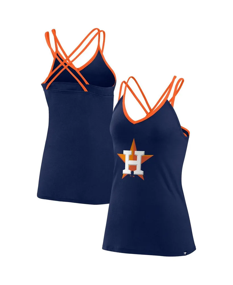 Women's Fanatics Navy Houston Astros Barrel It Up Cross Back V-Neck Tank Top