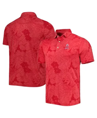 Men's Tommy Bahama Red Los Angeles Angels Miramar Blooms Polo Shirt