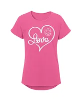 Big Girls Pink Chicago Cubs Lovely T-shirt