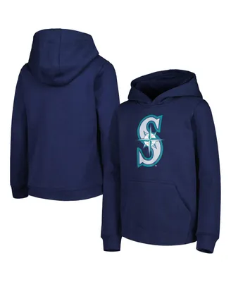 Big Boys and Girls Navy Seattle Mariners Team Primary Logo Pullover Hoodie