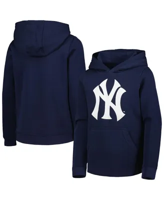 Big Boys and Girls Navy New York Yankees Team Primary Logo Pullover Hoodie