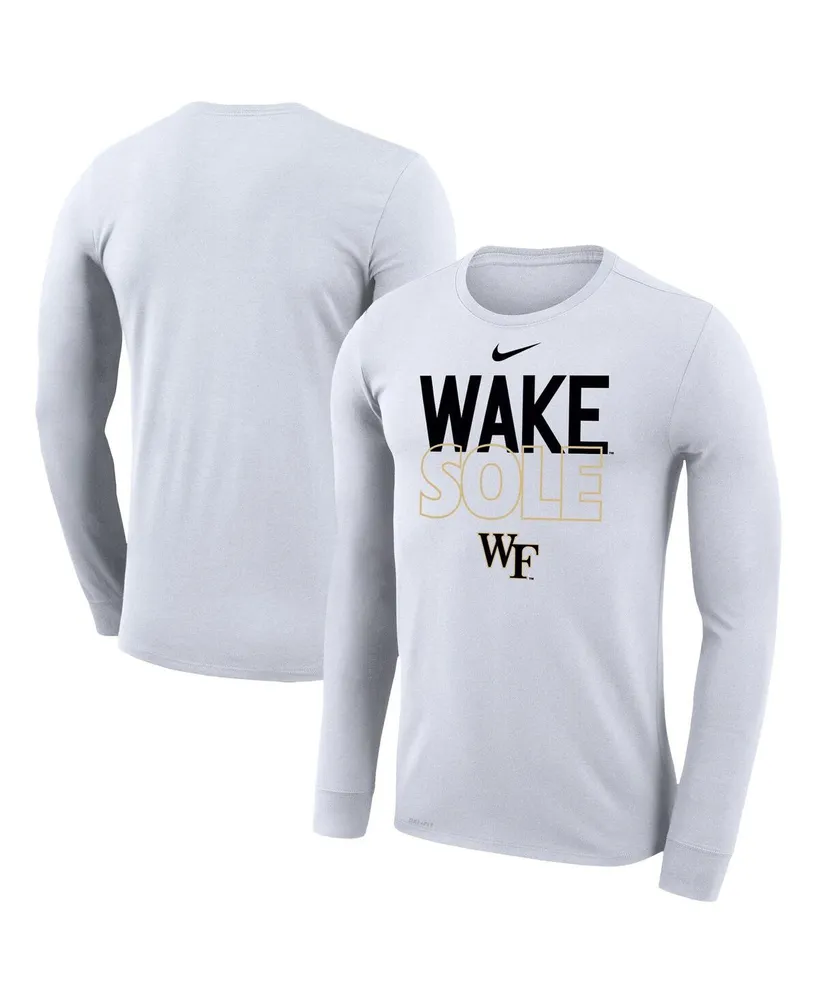 Men's Nike White Wake Forest Demon Deacons On Court Bench Long Sleeve T-shirt