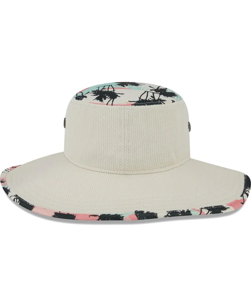 Men's New Era Natural Boston Red Sox Retro Beachin' Bucket Hat