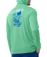 Guy Harvey Men's Boat Lines Cationic Performance Hoodie