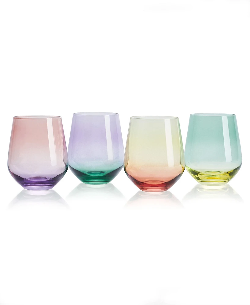 Mikasa Chroma 13 Ounce Stemless Wine Glass 4-Piece Set