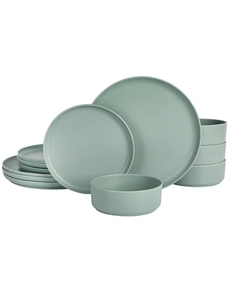Gibson Canyon Crest Stackable Matte Melamine 12 Piece Set, Service for 4