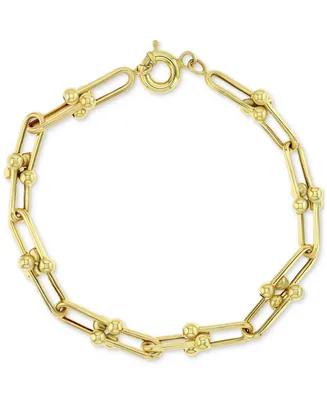 Polished U-Link Chain Bracelet in 10k Gold
