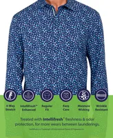 Society of Threads Men's Regular-Fit Non-Iron Performance Stretch Paisley Check-Print Button-Down Shirt