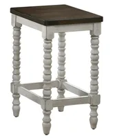 Furniture of America Hollia Farmhouse 2 Piece Solid Wood Counter Height Stools Set